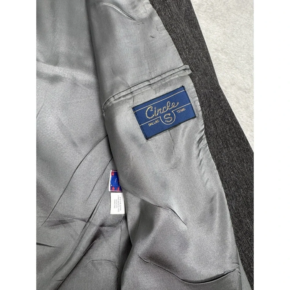Vintage Circle S Sport Coat Mens 46L Gray Blazer‎ Jacket Yoke Dallas Cowboy USA